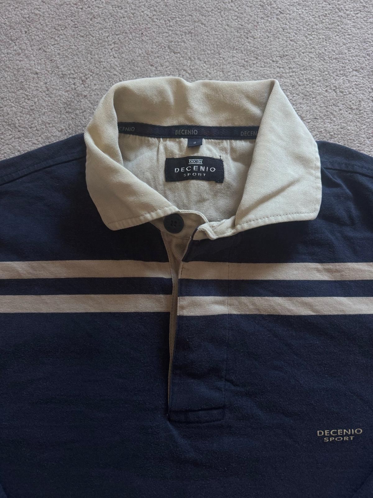 Small Decenio Navy and Beige Rugby Shirt