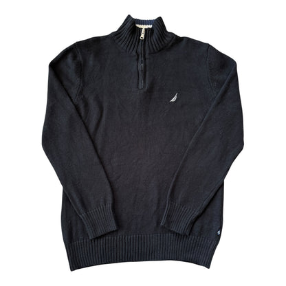 Aged 10-12 Nautica Black 1/4 Zip