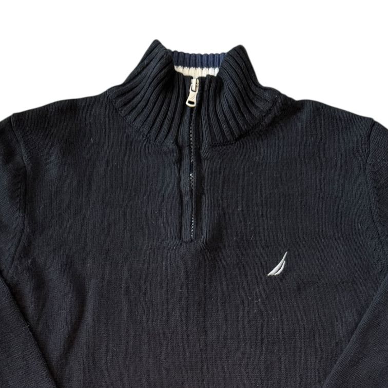 Aged 10-12 Nautica Black 1/4 Zip