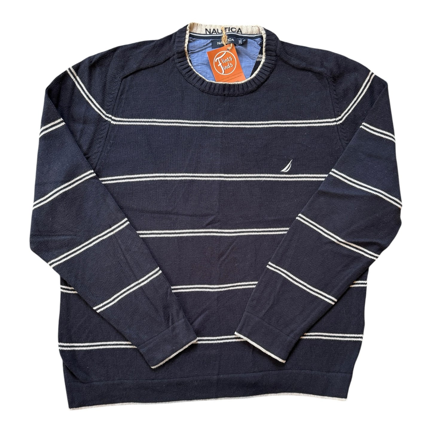 Extra large Nautica Navy and White Knitted Jumper