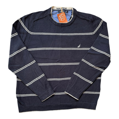 Extra large Nautica Navy and White Knitted Jumper