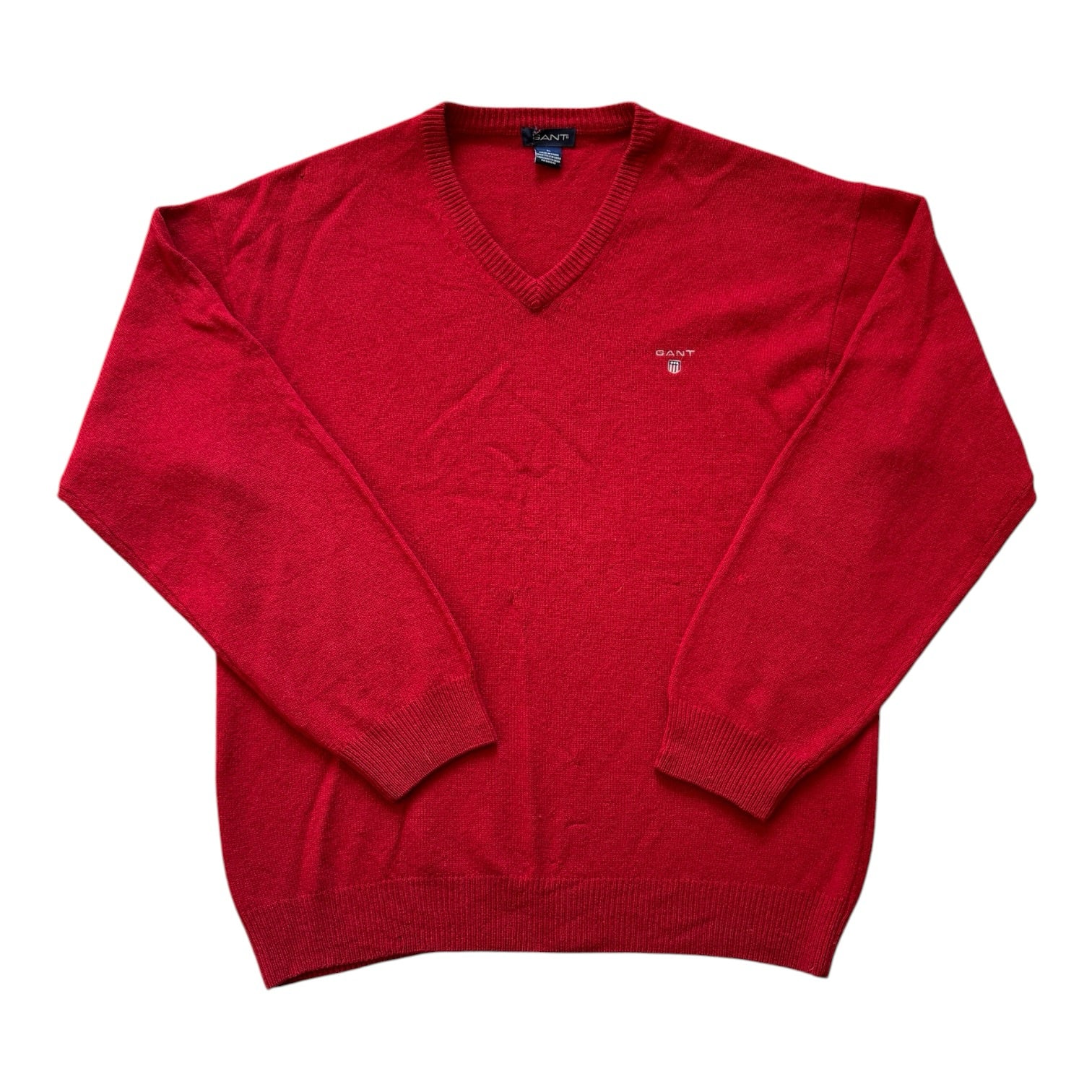 Large Gant Red Wool Knitted Jumper - Repaired/damaged