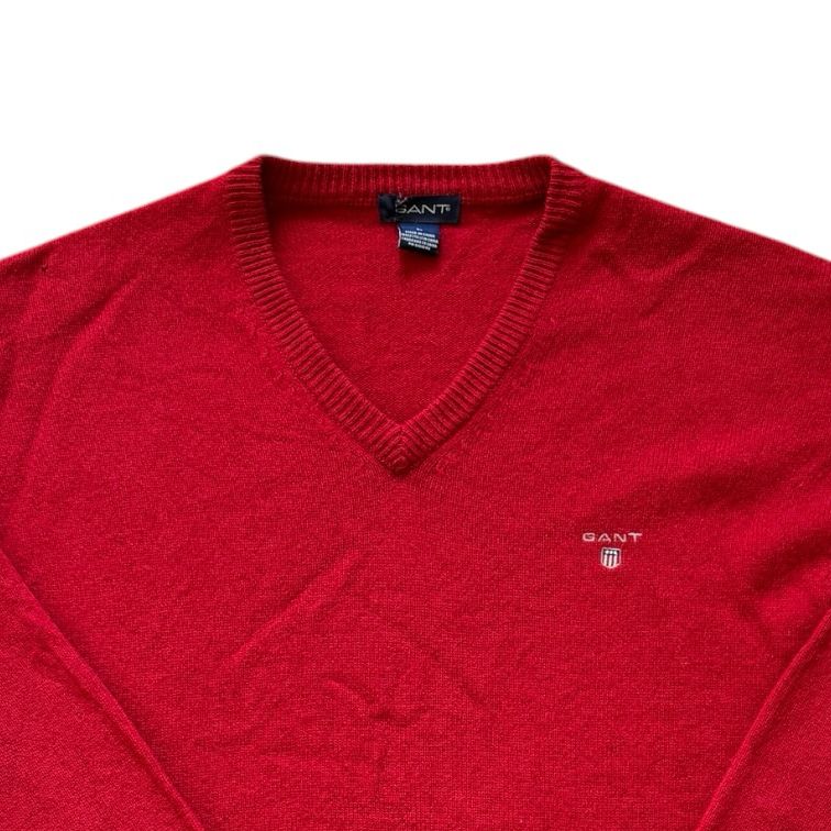 Large Gant Red Wool Knitted Jumper - Repaired/damaged