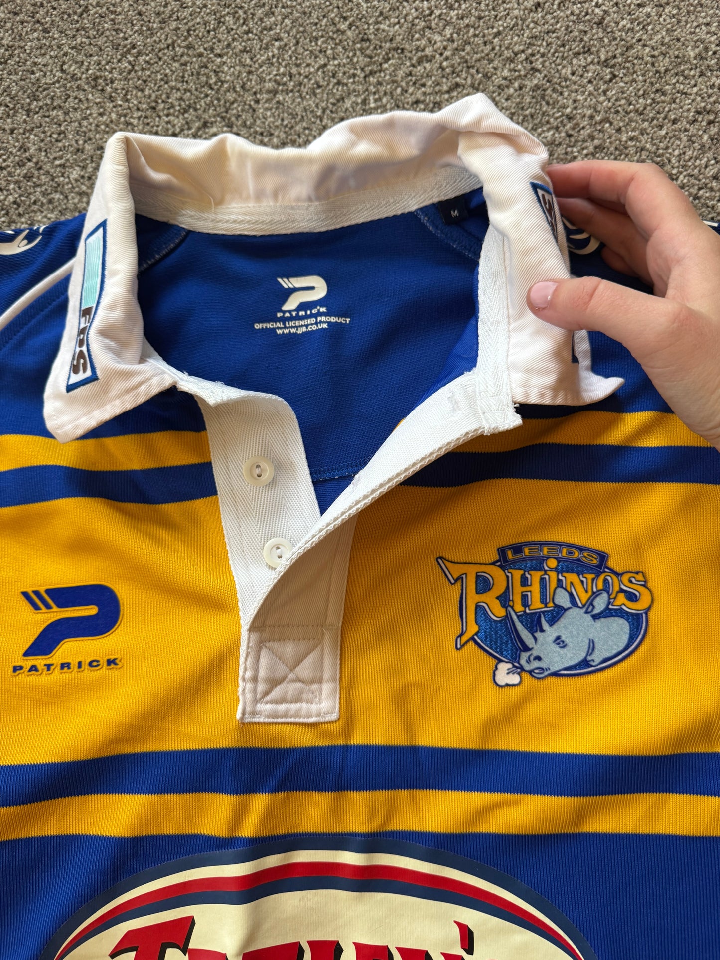 Medium Patrick Blue 2015 Leeds Rhinos Rugby Shirt