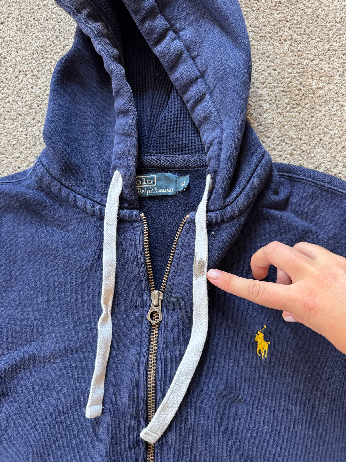 Medium Ralph Lauren Navy Full Zip Hoodie