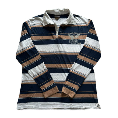 Extra large Atlas For Men White, Brown and Navy Rugby Shirt
