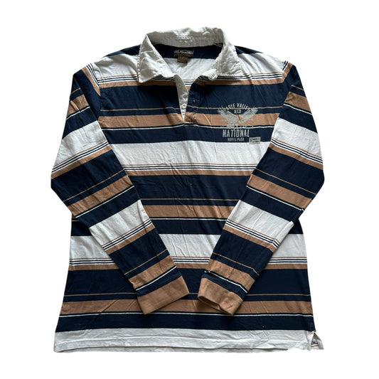 Extra large Atlas For Men White, Brown and Navy Rugby Shirt