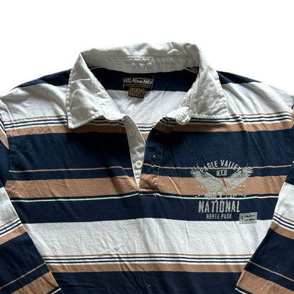 Extra large Atlas For Men White, Brown and Navy Rugby Shirt