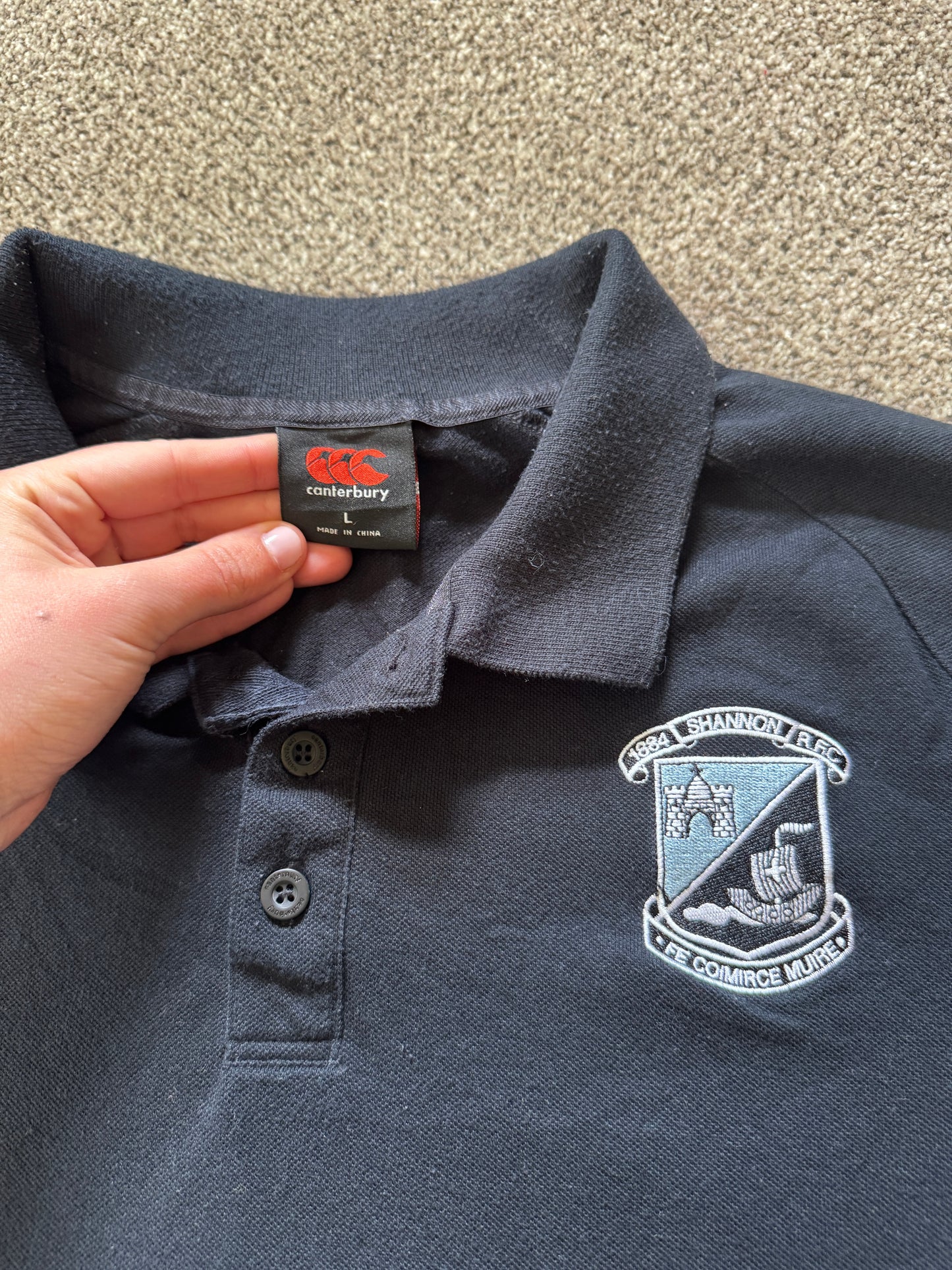 Large Canterbury Black Shannon RFC Polo Shirt