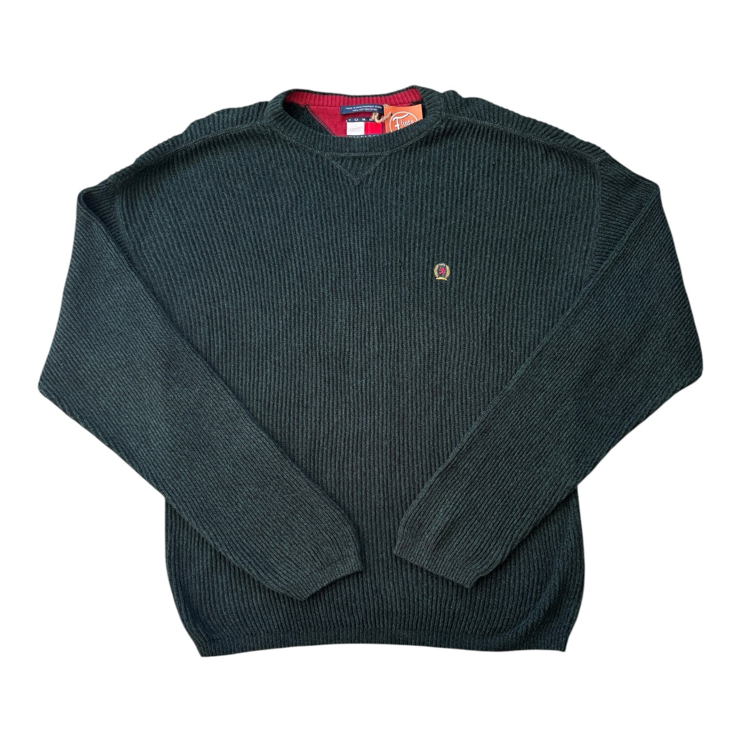 Extra large Tommy Hilfiger Green Ribbed Heavy Knitted Jumper