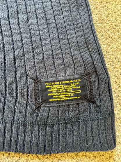 Large Ralph Lauren Navy Knitted Ribbed Jumper