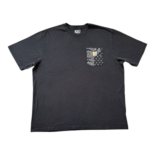 XXL Loose Fit Carhartt Black Bandana Style Pocket T-Shirt