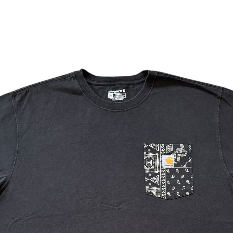 XXL Loose Fit Carhartt Black Bandana Style Pocket T-Shirt