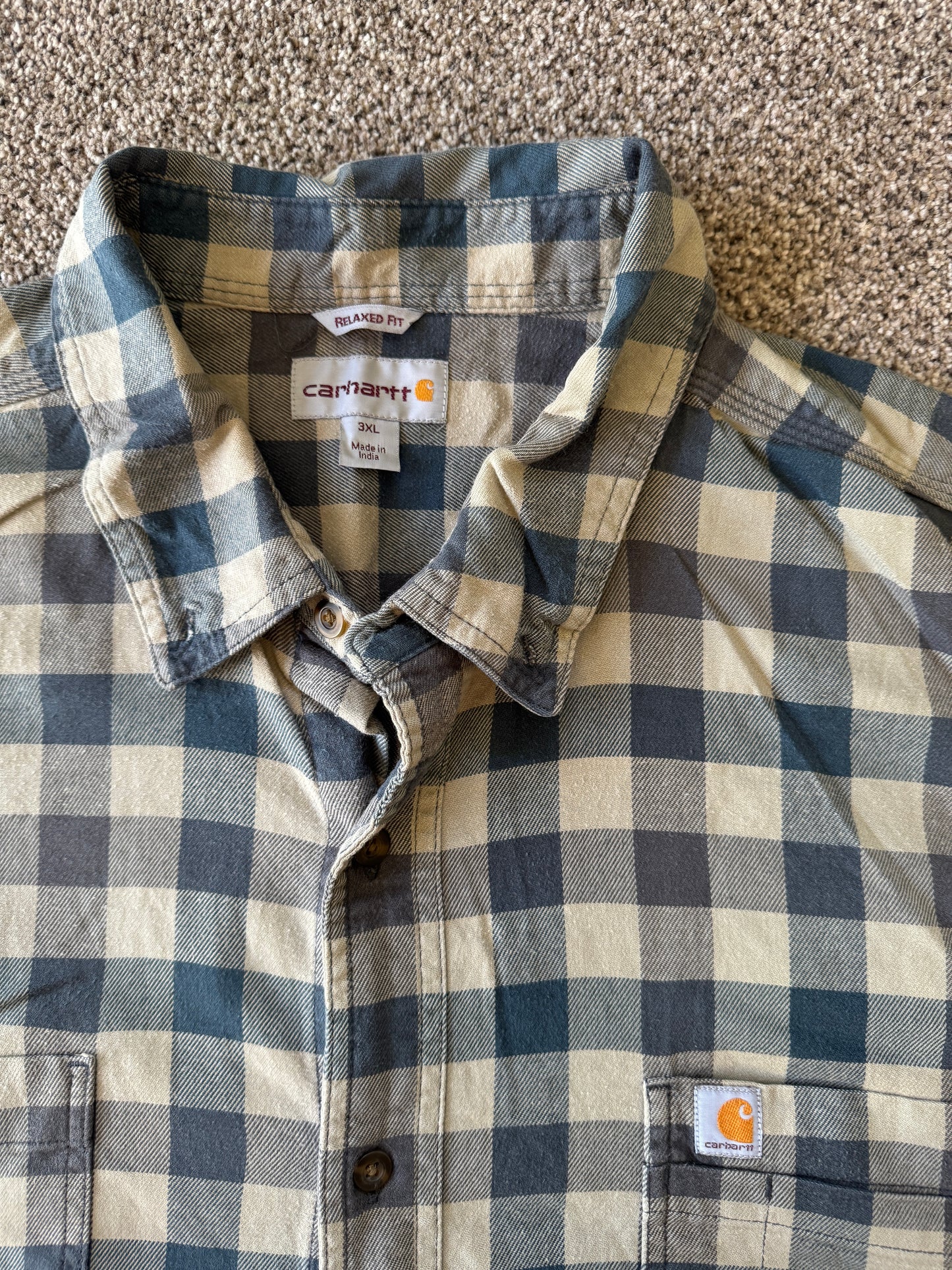 3XL Carhartt Blue Hamilton Flannel Shirt