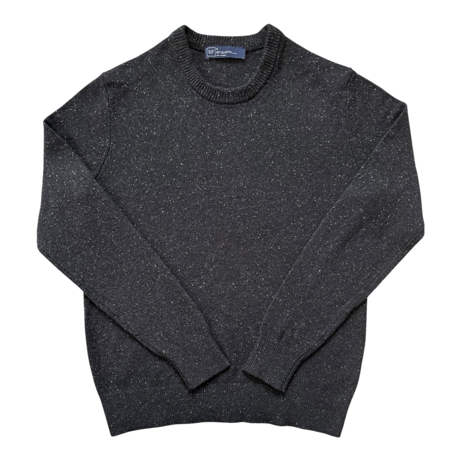 Medium Gap Black Speckled Knitted Wool Jumper