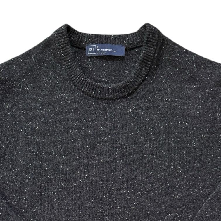 Medium Gap Black Speckled Knitted Wool Jumper