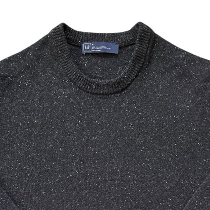 Medium Gap Black Speckled Knitted Wool Jumper