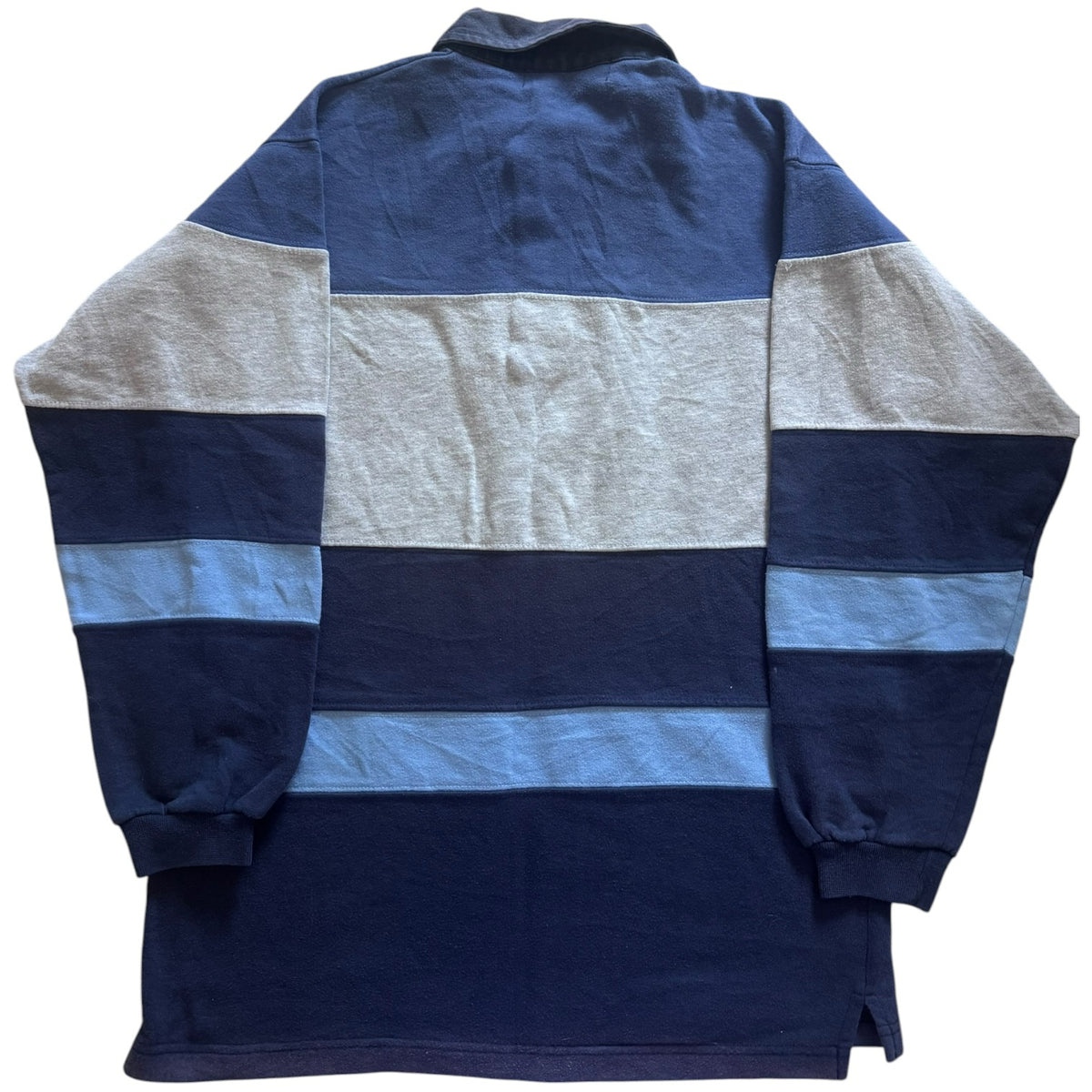 Medium Queens Blue and Grey Sweatshirt Rugby Shirt