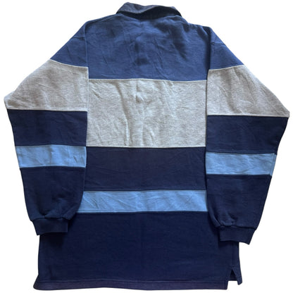 Medium Queens Blue and Grey Sweatshirt Rugby Shirt