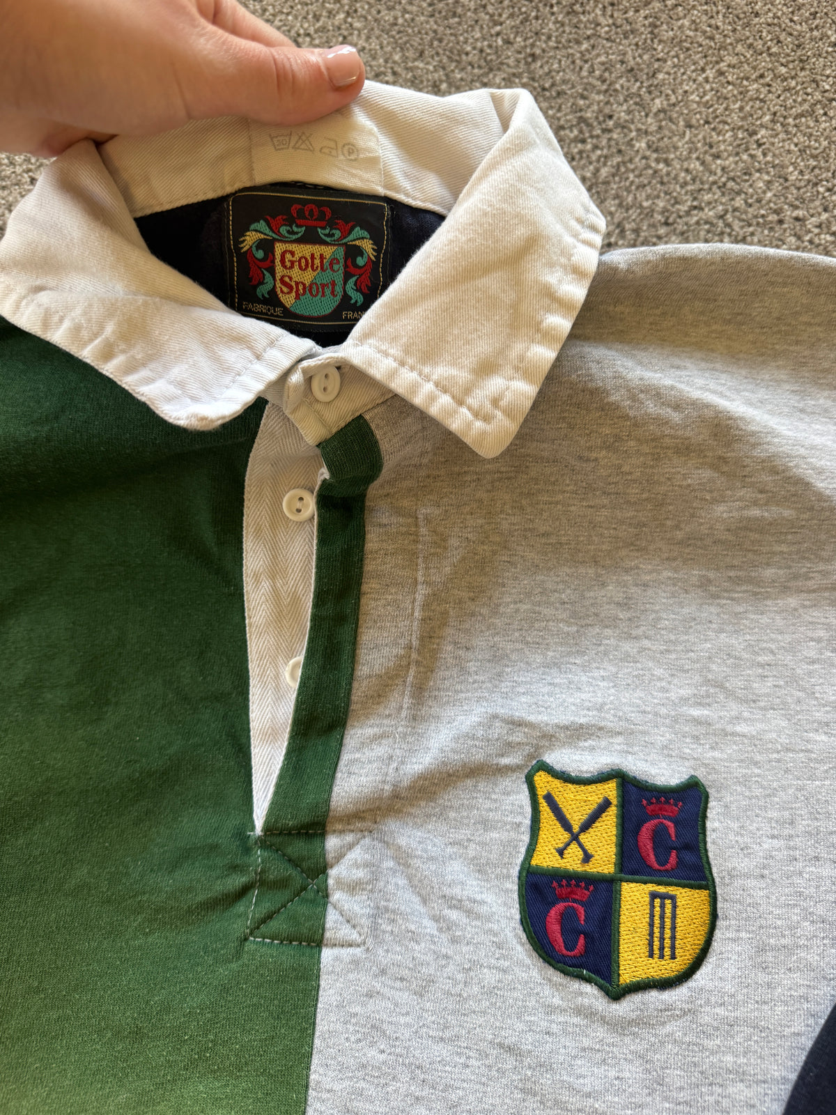 Medium Gotte Sport Navy, Red, Green and Grey Cricket Rugby Shirt