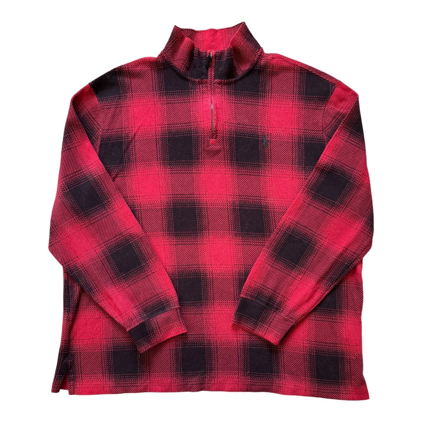 Extra large Ralph Lauren Red and Black Check 1/4 Zip