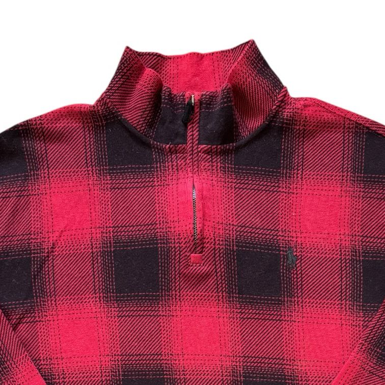 Extra large Ralph Lauren Red and Black Check 1/4 Zip