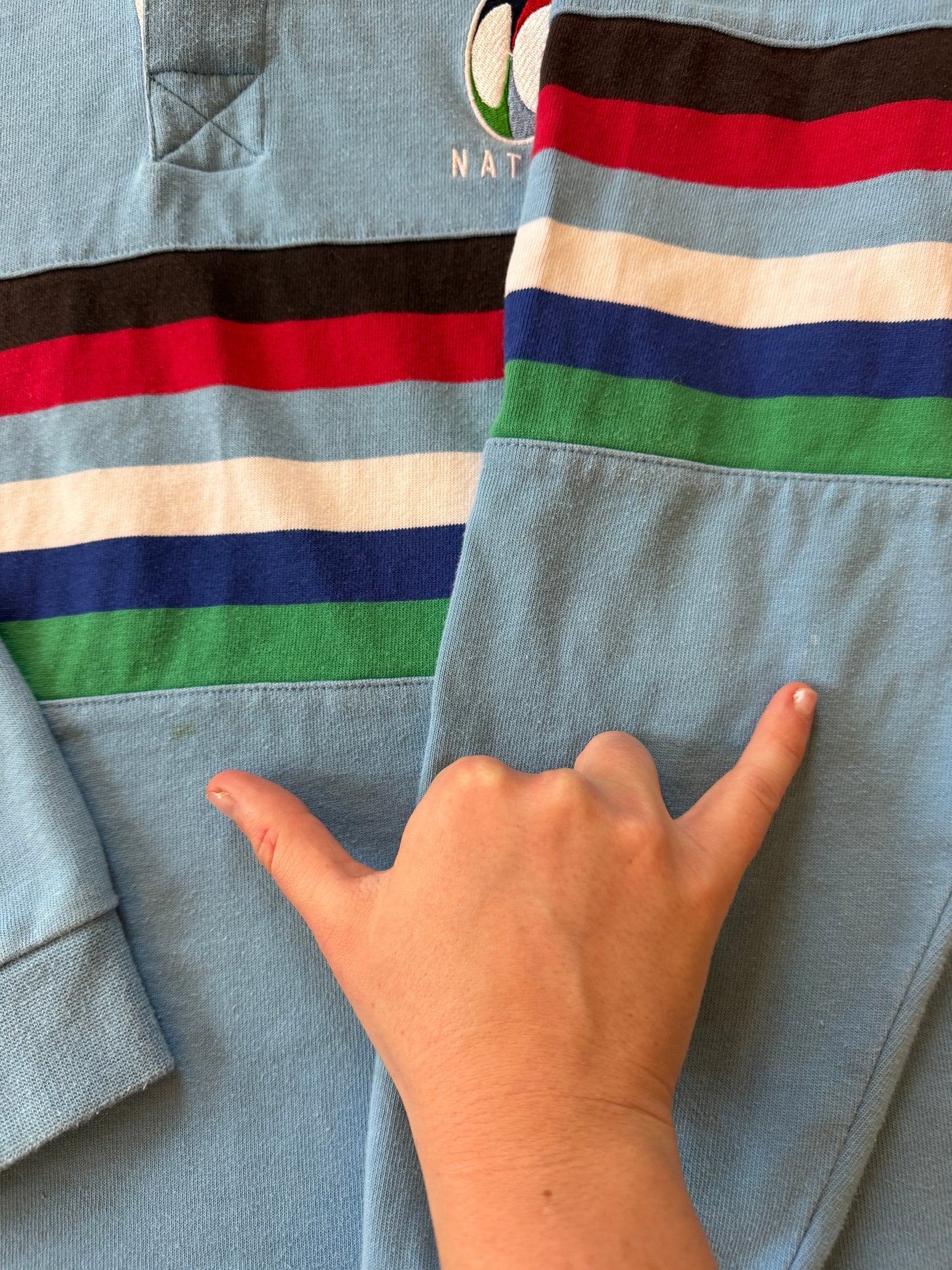 Medium Cotton Traders Blue 6 Nations Rugby Shirt