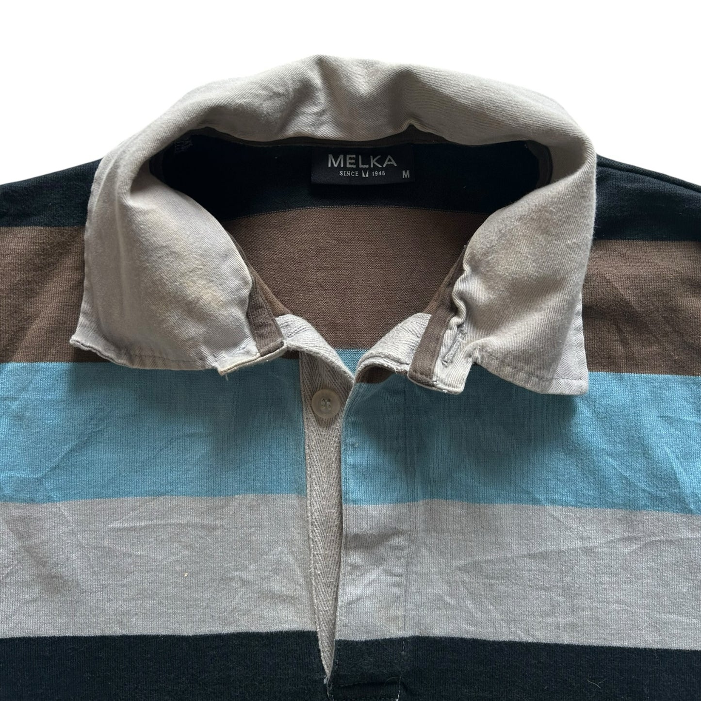Medium Melka Blue, Brown and Black Rugby Shirt