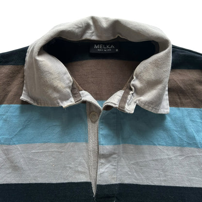Medium Melka Blue, Brown and Black Rugby Shirt