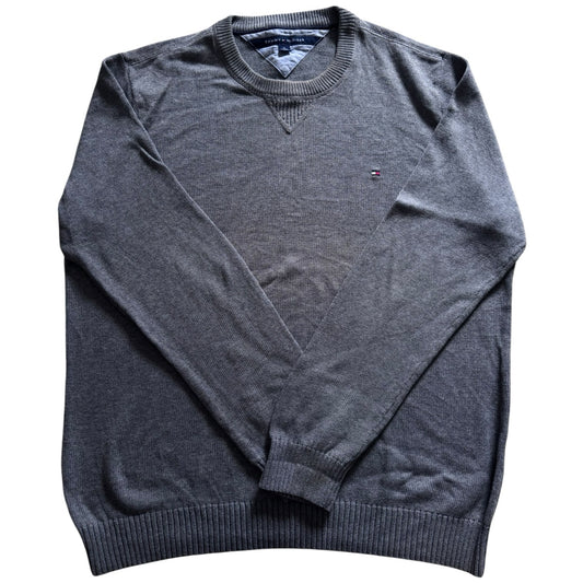 Extra large Tommy Hilfiger Grey Knitted Round Neck Jumper