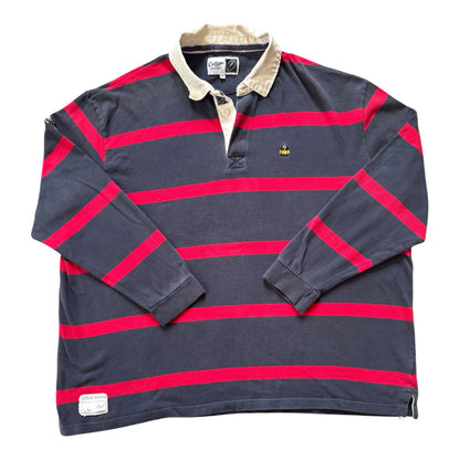 3XL Cotton Traders Navy and Red Rugby Shirt