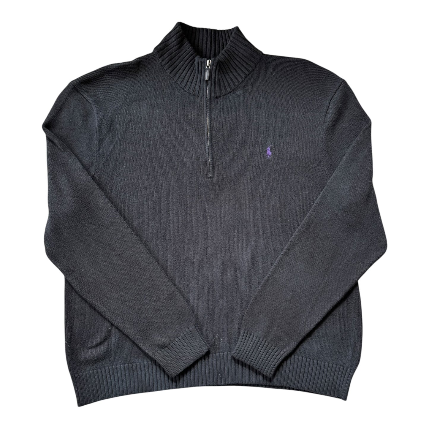 XXL Ralph Lauren Black Knitted 1/4 Zip