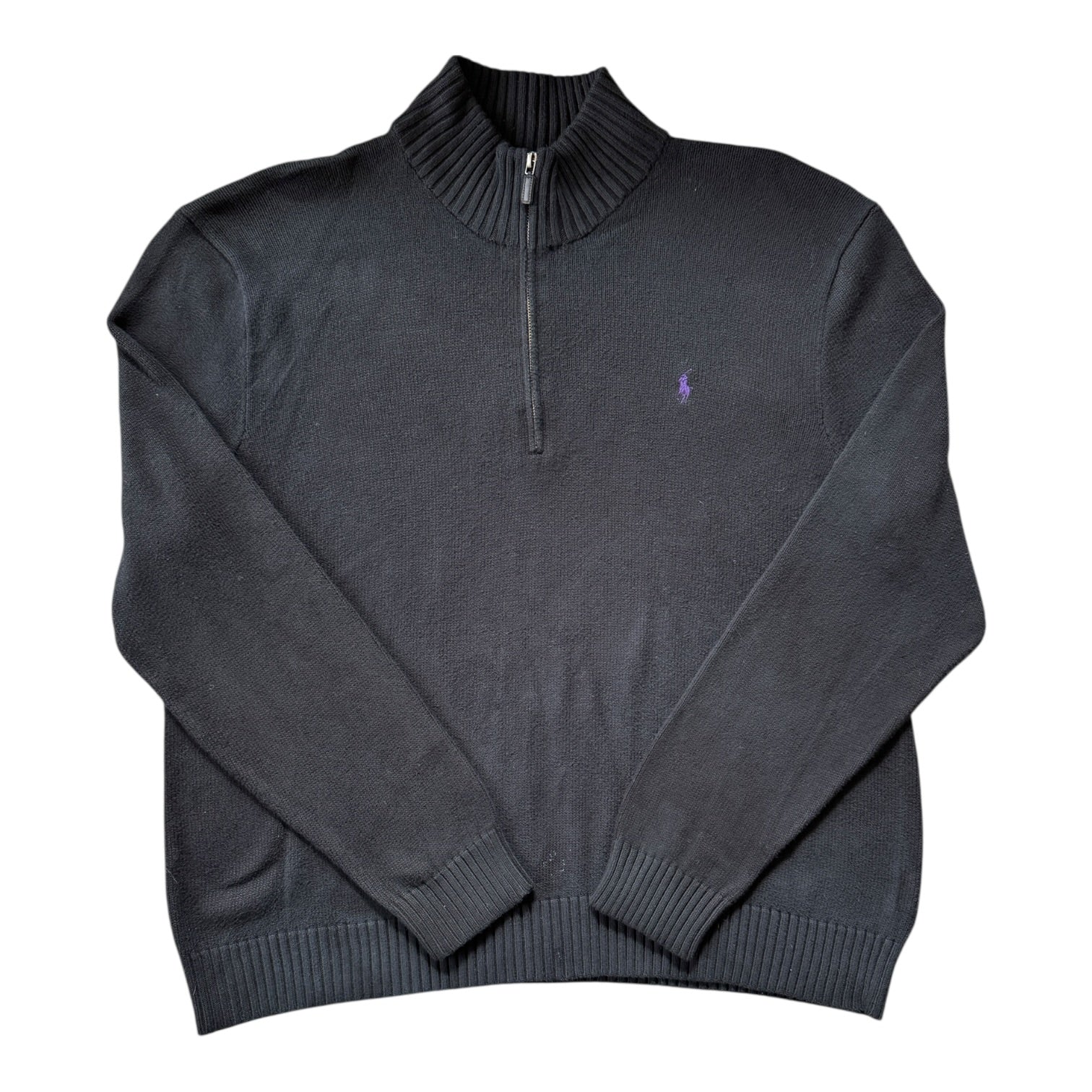 XXL Ralph Lauren Black Knitted 1/4 Zip