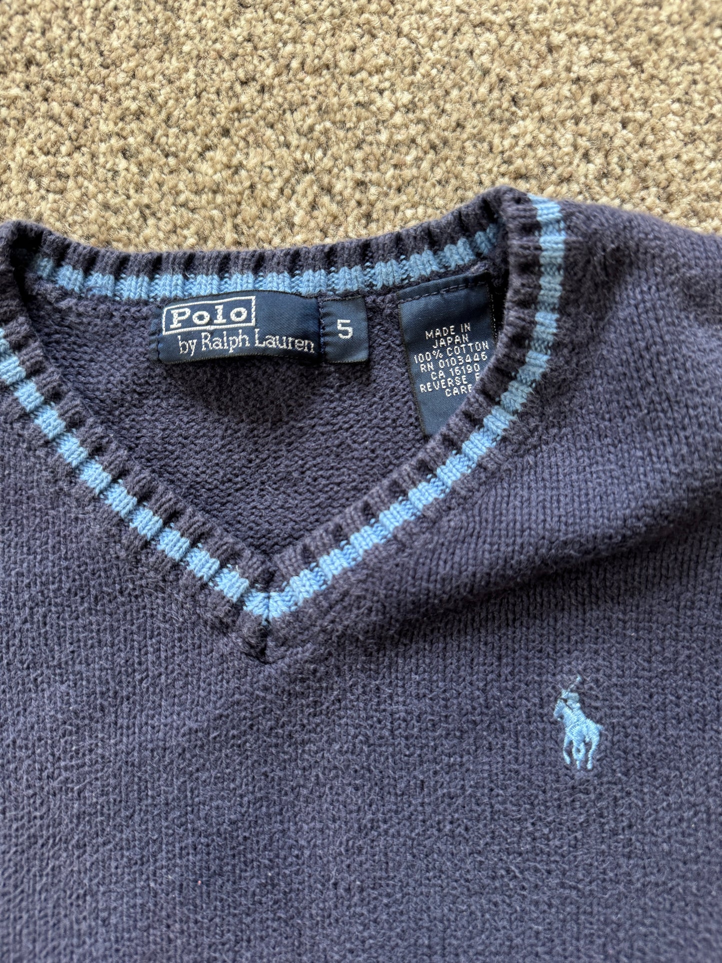 Aged 5 Ralph Lauren Navy Sweater Vest