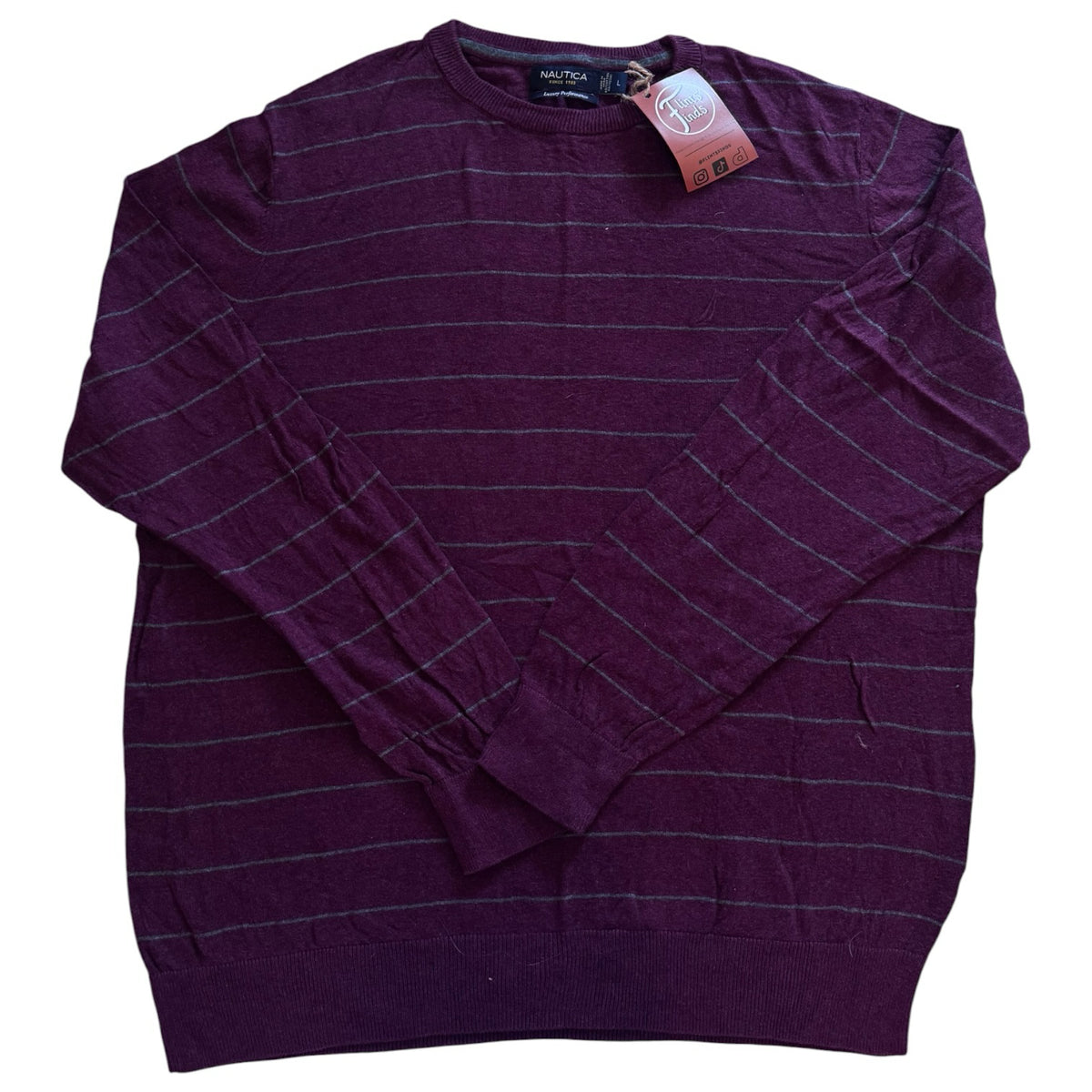 Large Nautica Plum Purple and Grey Knitted Jumper