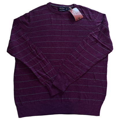 Large Nautica Plum Purple and Grey Knitted Jumper