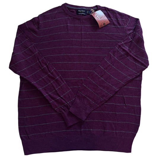 Large Nautica Plum Purple and Grey Knitted Jumper