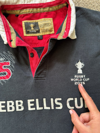 Large Webb Ellis Cup Collection Black World Cup 2015 Rugby Shirt