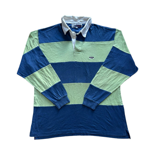 Extra large Pull & Bear Blue and Green Rugby Shirt