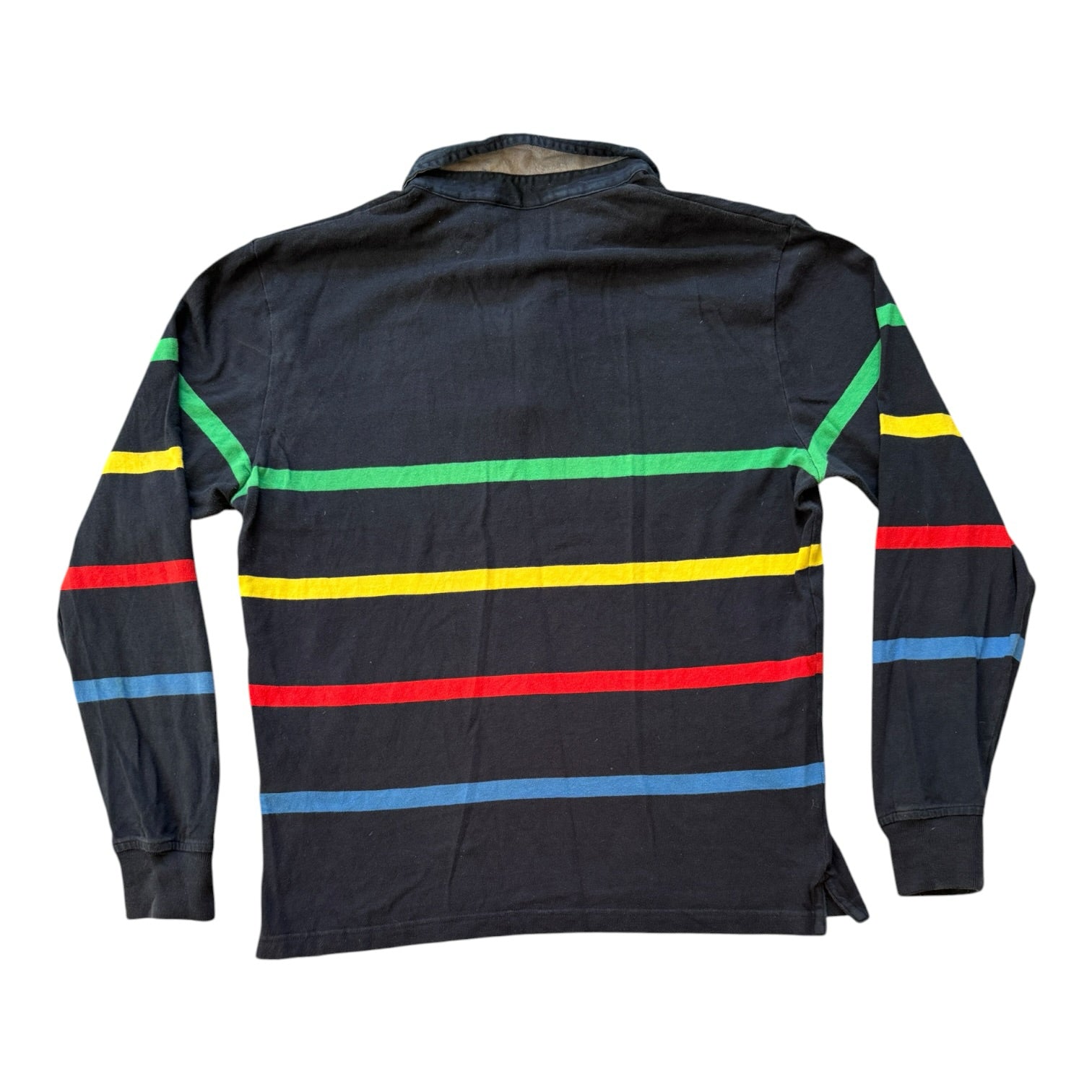 Large Gant Navy and Colourful Stripes Rugby Shirt