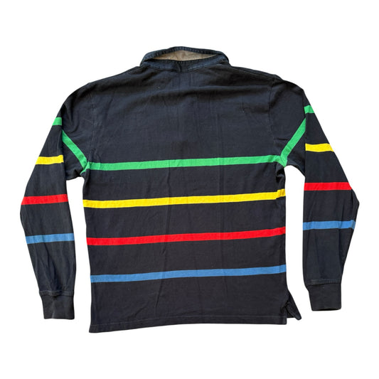 Large Gant Navy and Colourful Stripes Rugby Shirt