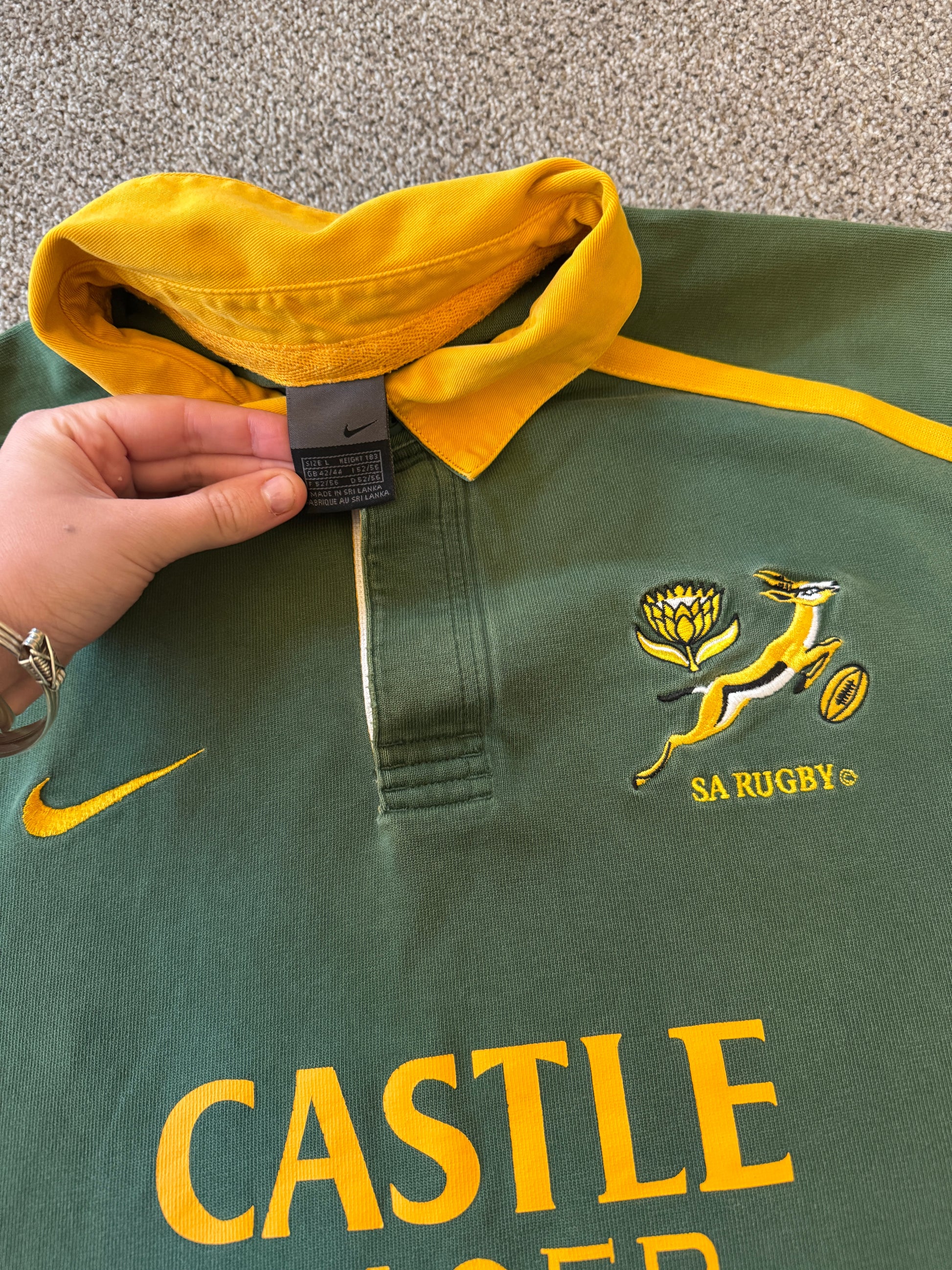 Large Nike Green Rugby Shirts