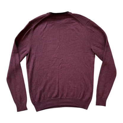 Medium Fred Perry Burgundy Merino Wool Knitted Jumper