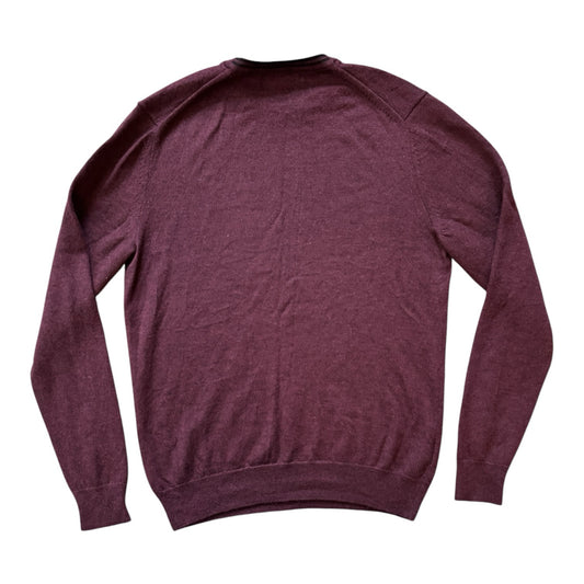Medium Fred Perry Burgundy Merino Wool Knitted Jumper