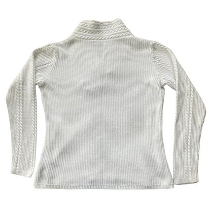 Woman's Medium Nautica White Knitted Shawl Neck Jumper