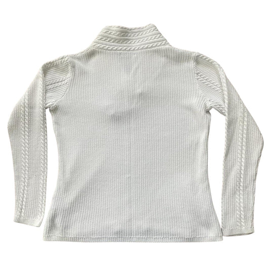Woman's Medium Nautica White Knitted Shawl Neck Jumper