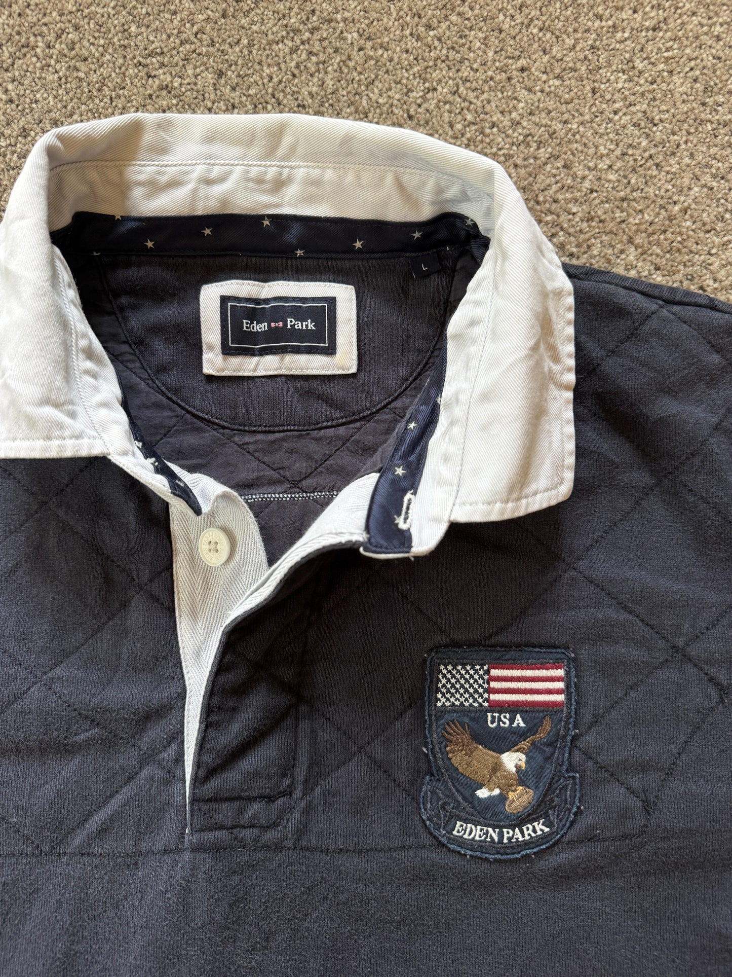 Large Eden Park Navy USA Rugby Shirt
