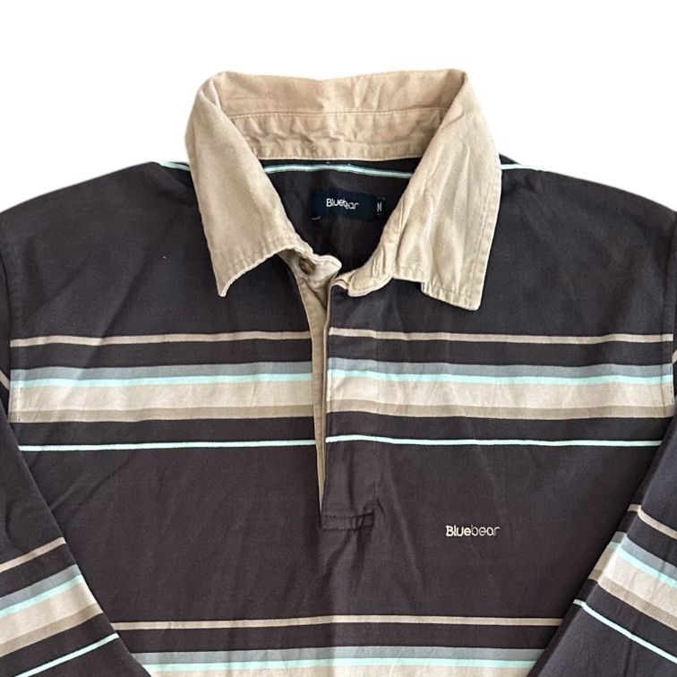 Medium Bluebear Beige and Faded Navy Rugby Shirt