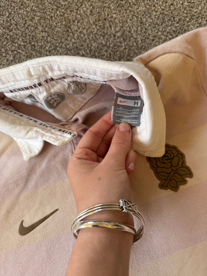 Medium Nike Pink and Cream England Rugby Shirt