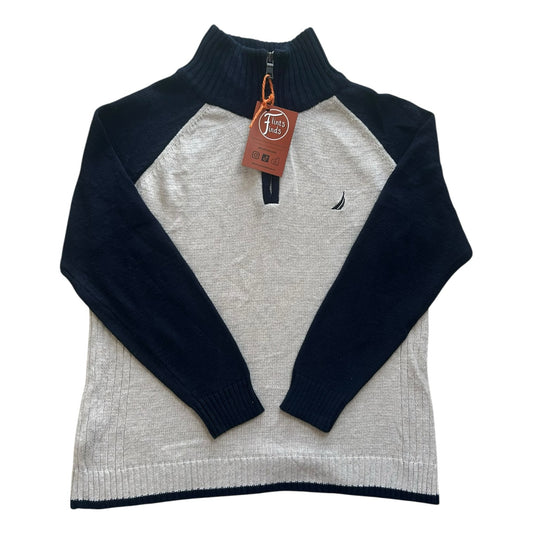 Aged 10-12 Nautica Grey and Navy 1/4 Zip Jumper